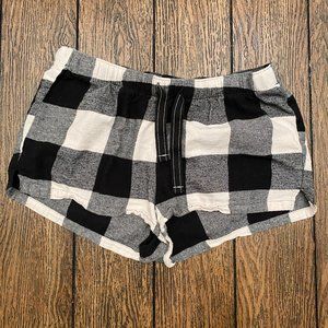 Old Navy Women's Black and White Plaid Pajama Shorts